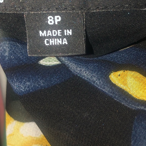 New INC High low dress. Black with blue yellow floral accents size 8P - Picture 8 of 8